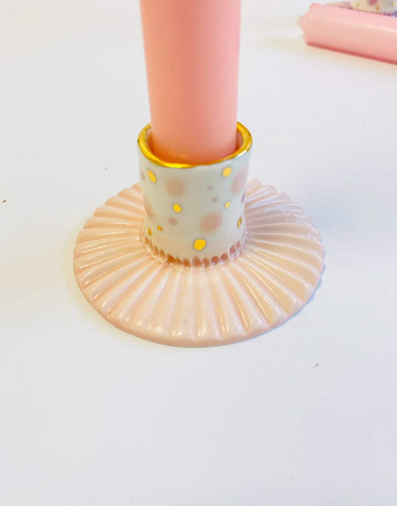 galerie pez kerzenständer in pink