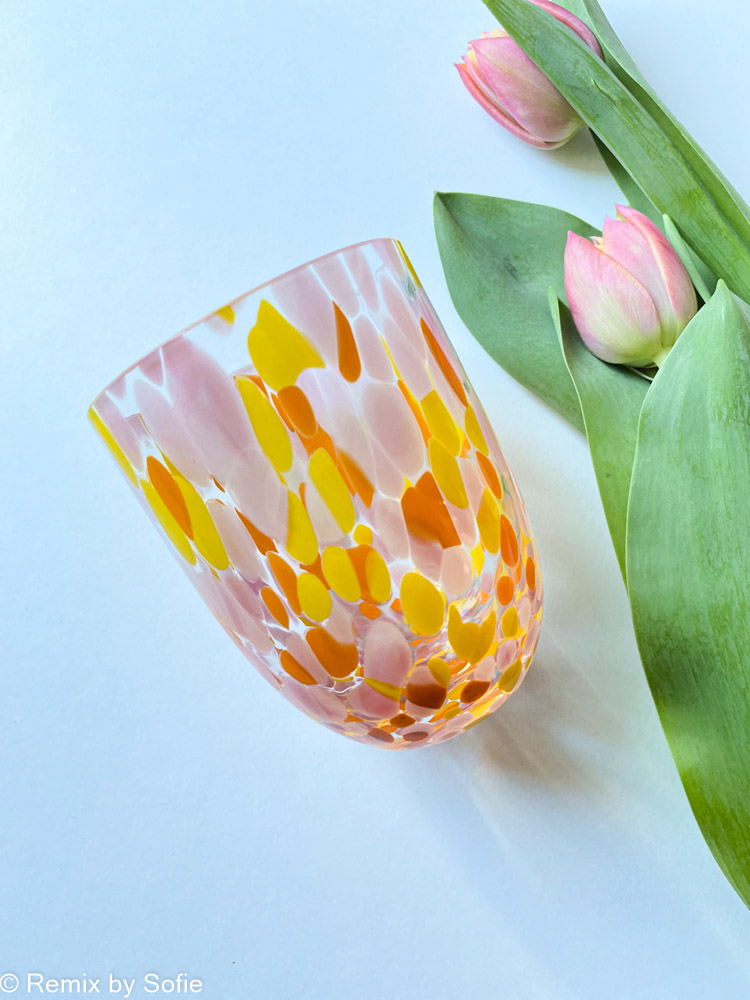 Anna von Lipa Spritzer und Konfetti Glas - retro
