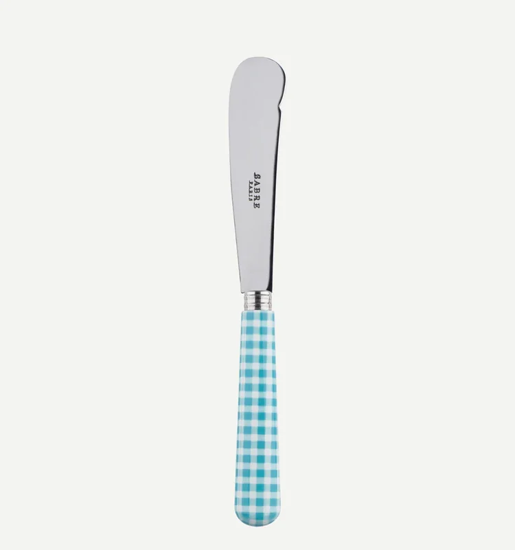 Buttermesser Säbel kariert Türkis