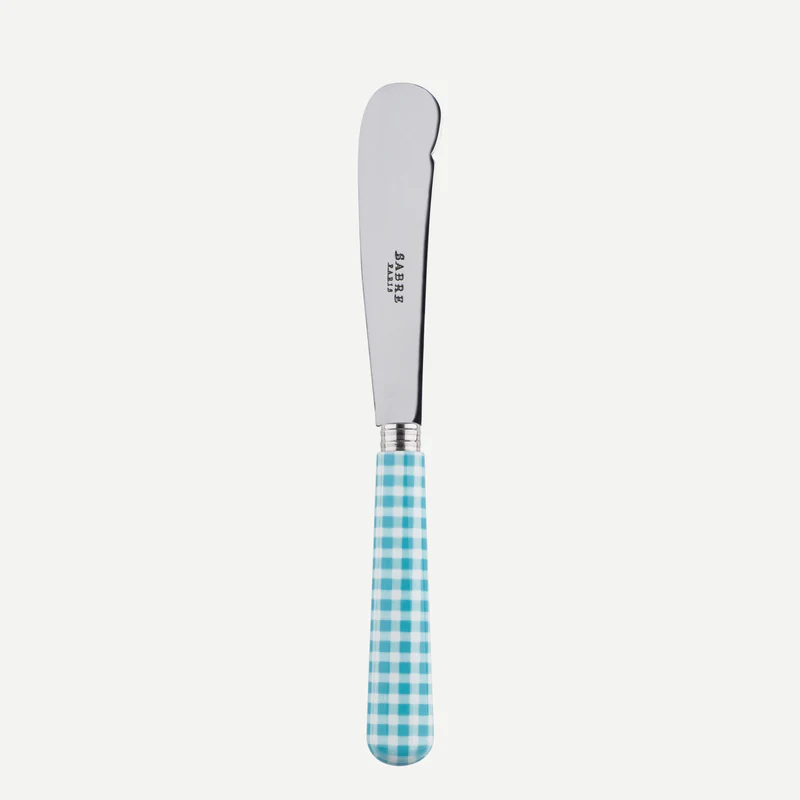 Buttermesser Säbel kariert Türkis