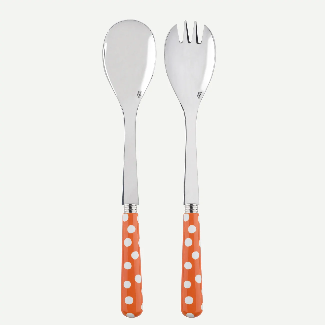 Sabre Salatbesteck in Orange mit Punkten in Orange