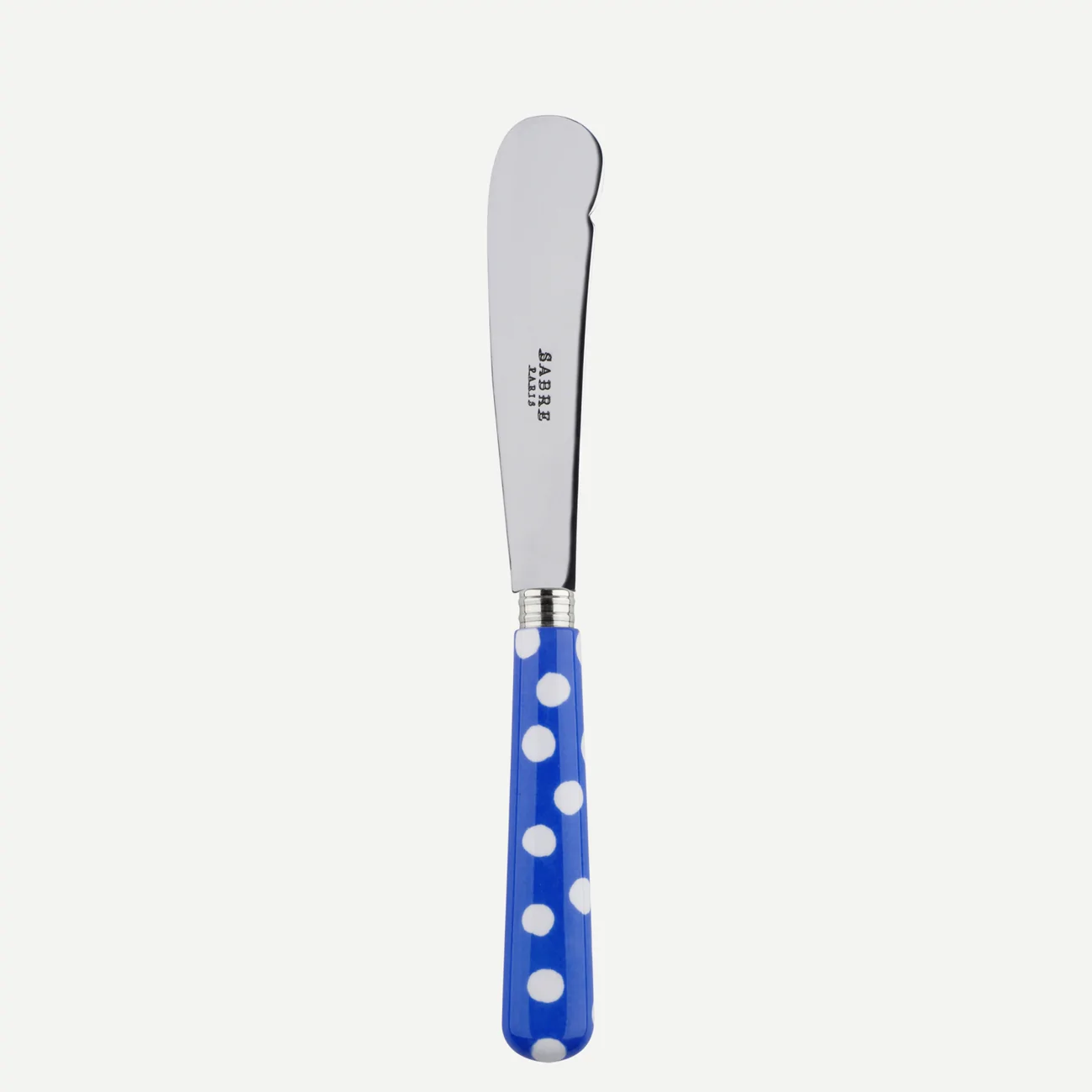 Säbelbuttermesser mit Punkten in blau