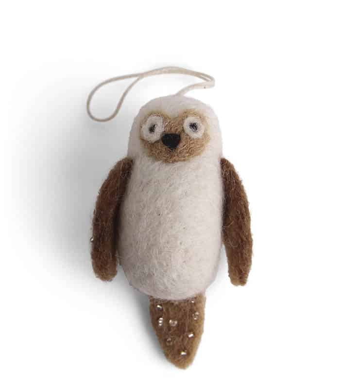 gefilzte Eule, weiße Eule, gefilzte Weihnachtsgeschenke, Weihnachtsbaumschmuck, Weihnachtsschmuck, Fliege Pilze in Filz, Pilze in Filz, gefilzte Pilze, nachhaltige Weihnachten, ein Grit & sif, ein Grit & sif, gefilzte Weihnachtsschmuck, Weihnachtsschmuck in Filz, Filz aus Nepalesisch