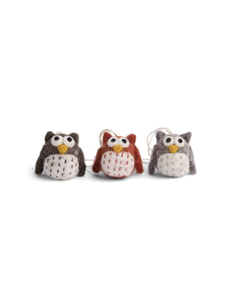Remix von Sofie, Gry & Sif, Gry & Sif, Weihnachtsdekorationen, Jylemd in Filz, Filzverzierungen, Filzverzierungen, Filzverzierungen, Eulen in Filz