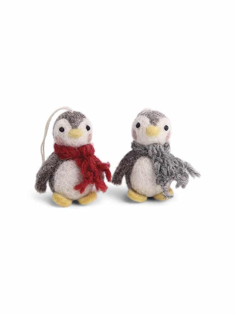 Remix von Sofie, Gry & Sif, Gry & Sif, Weihnachtsdekorationen, Jylemønd in Filz, Filzverzierungen, Filz-Weihnachtsdekorationen, Pinguine in Filz