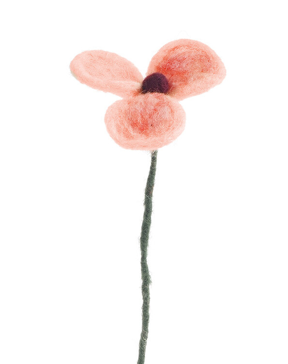 Remix von Sofie, Aveva, Filz, Filzverzierungen, Osterornamenten, Bio-Wolle, neuer Eifer und endlose Blume, Filzblume, Filzblumen, Mohn.