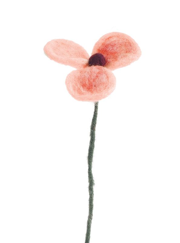 Remix von Sofie, Aveva, Filz, Filzverzierungen, Osterornamenten, Bio-Wolle, neuer Eifer und endlose Blume, Filzblume, Filzblumen, Mohn.