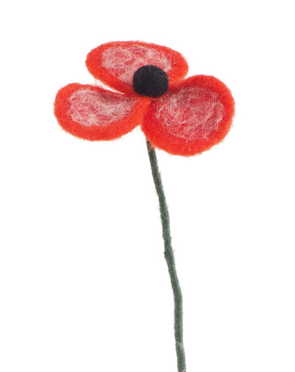 Remix von Sofie, Aveva, Filz, Filzverzierungen, Osterornamenten, Bio-Wolle, neuer Eifer und endlose Blume, Filzblume, Filzblumen, Mohn.