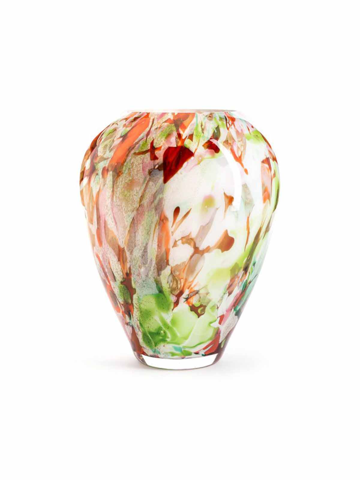 Opal Glasvase, mundgeblasene Vase, grün, rot, blau Farben Fidrio, Remix von Sofia
