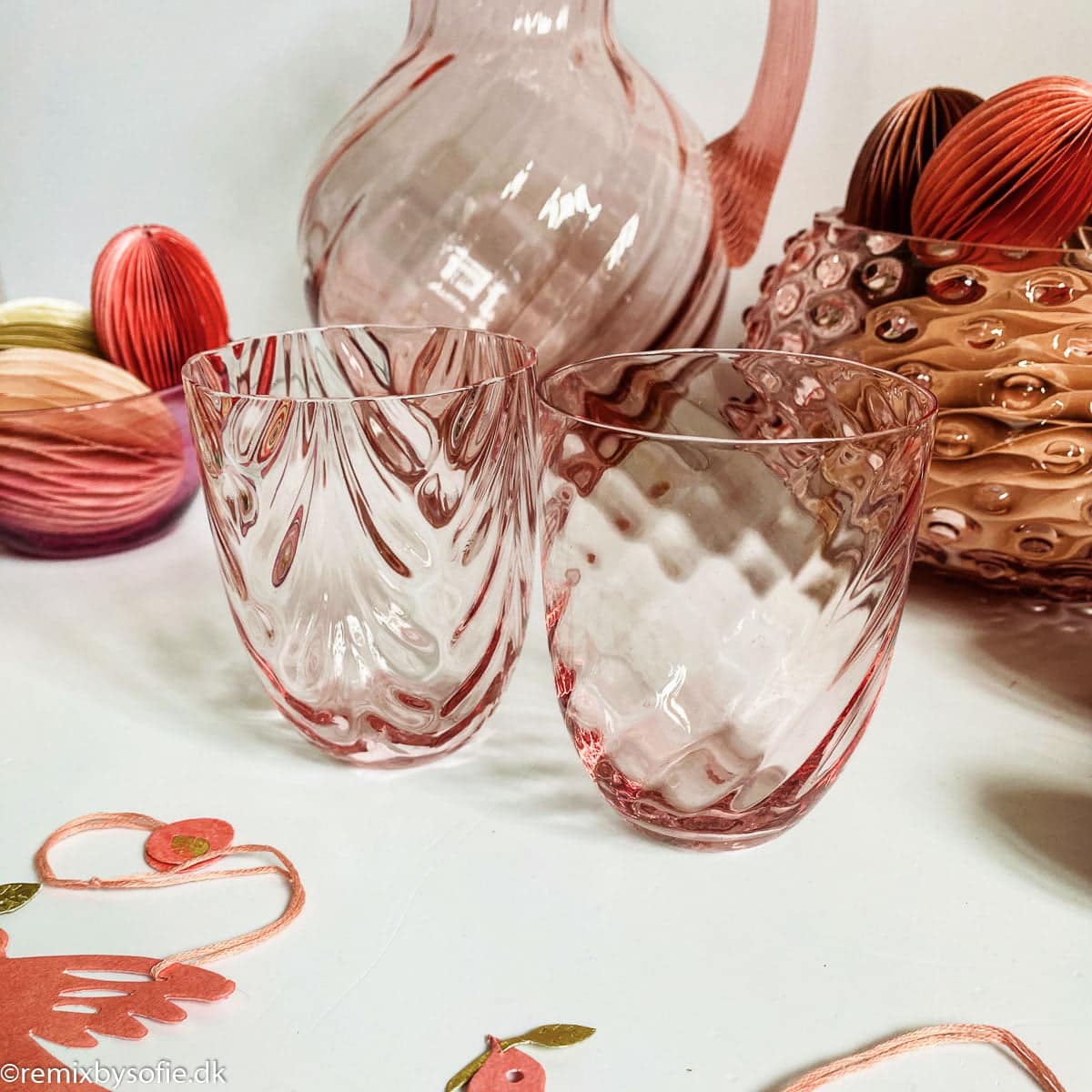 Anna von Lipa Wirbelglas in rosa rosa