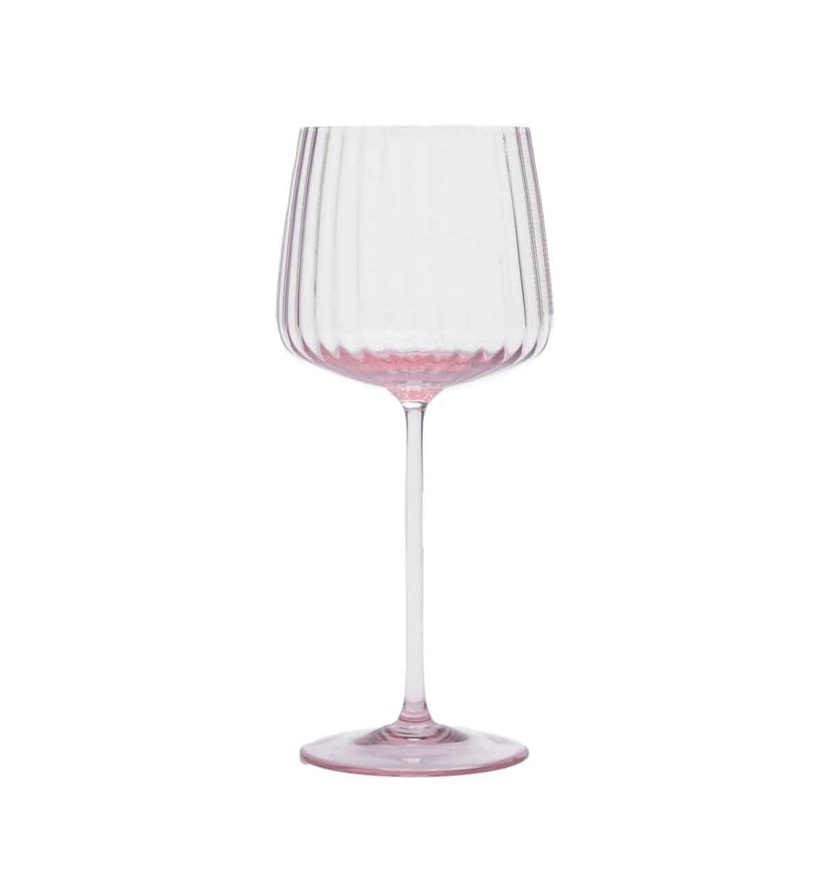 Lyoner Weinglas, rosa Weinglas, Bohrdeckel, mundgeblasenes Glas, handgeblasenes Weinglas, Bohrdeckel, Glas.
