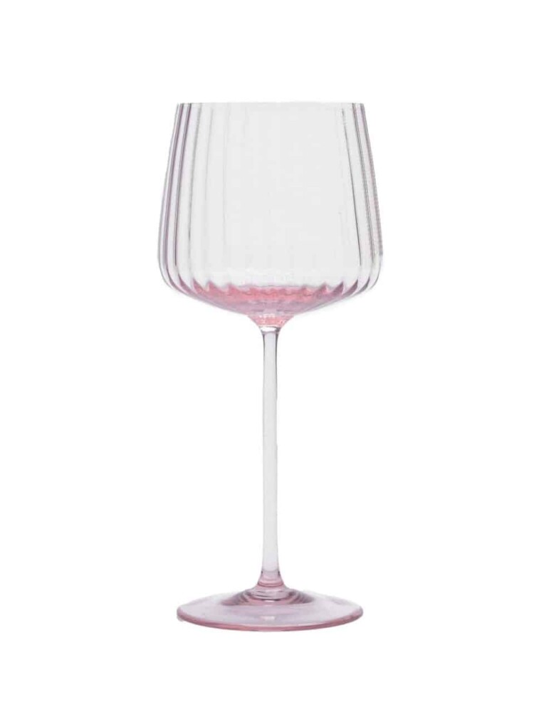 Lyoner Weinglas, rosa Weinglas, Bohrdeckel, mundgeblasenes Glas, handgeblasenes Weinglas, Bohrdeckel, Glas.