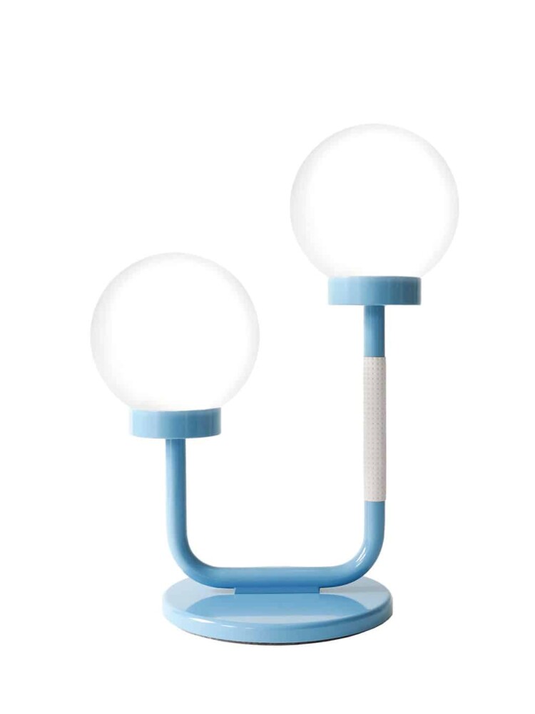 Remix von Sofie, schwedische Ninja, Tischlampe, kleiner Liebling, schwedisches Design, Maria gustavsson, Doppellamm, blaue Lampe,