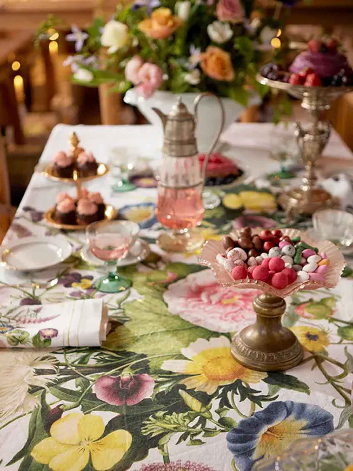 Tischdecke aus Leinen mit Blumen aus Koustrup und Co
