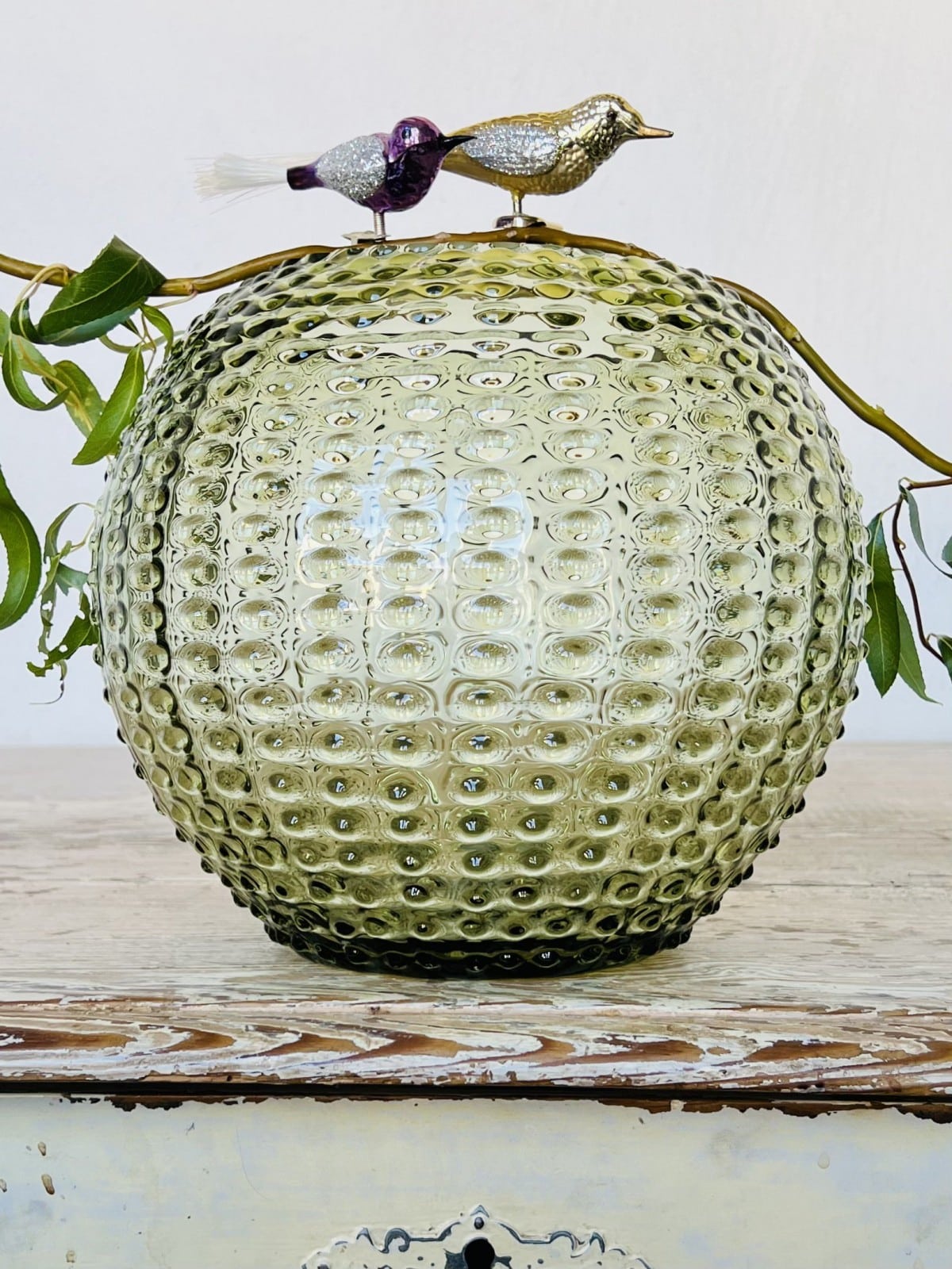 Vase mit Stachelschweinglas