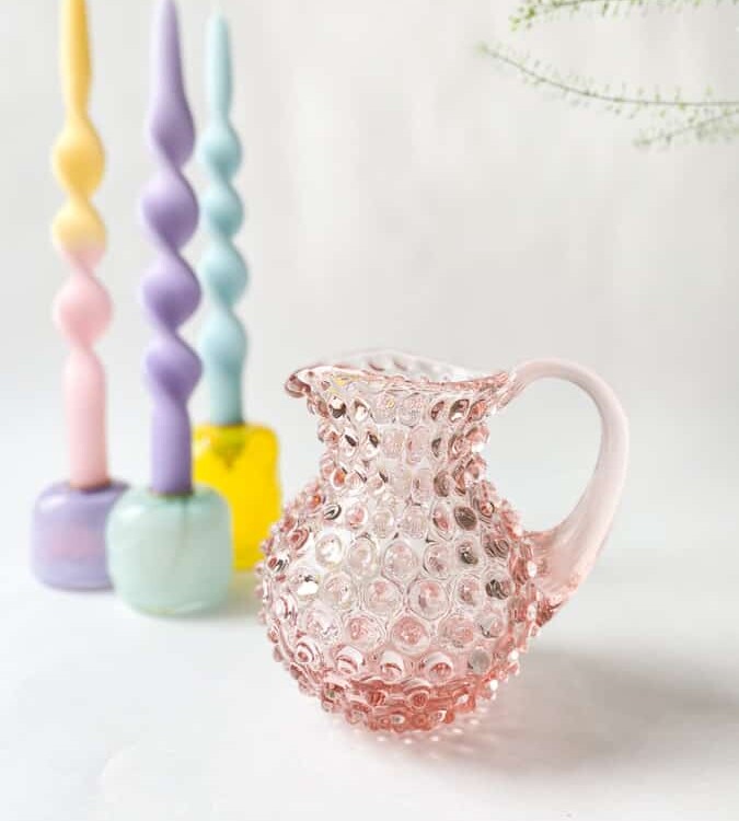 Igelglas rosa, rosa Krug, Igelglas rosa, anna von lipa Krug, Kanne aus anna von lipa, anna von lipa Händler, Remix von sofie