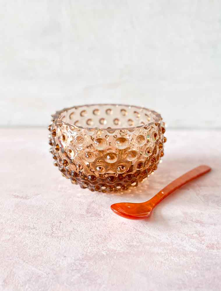 leichtes Kupfer, anna von lipa, anna von lipa glass, anna von lipa igel glas, tapas bowl, tapas bowl, bowl, igel bowl, imbissschale, glas bowl, tapas bowl, remix by sofie, home interior