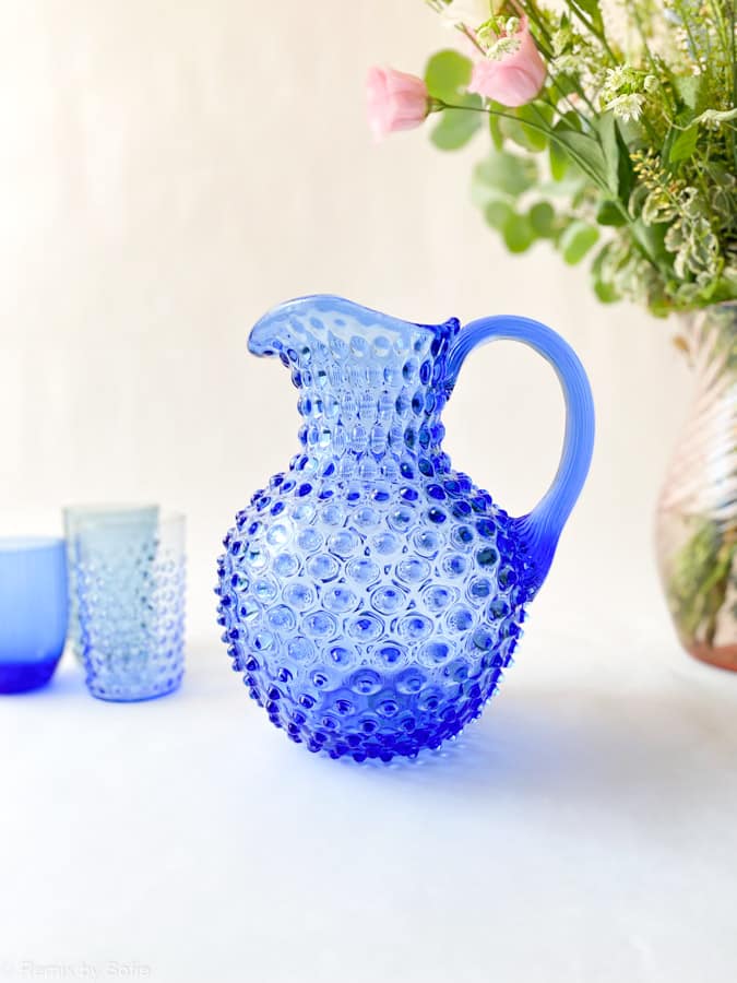 Krug aus Igelglas 2 Liter - hellblau - Bild 4