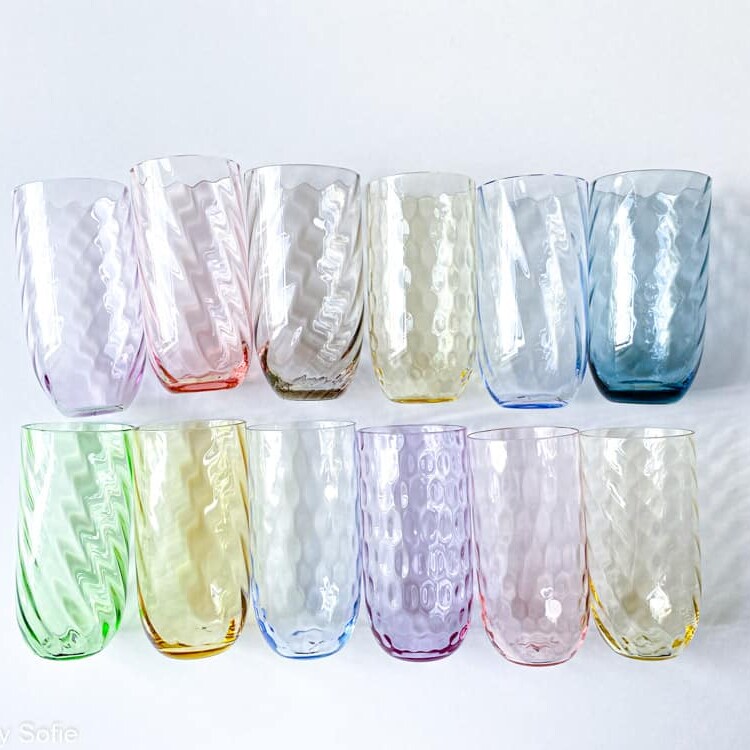 Longdrink wirbeln lila, anna von lipa glass, anna lipa retailer, farbiges glas, mundgeblasenes glas, trinken glas, trinken glas, longdrink, trinken glas, großes wasserglas,