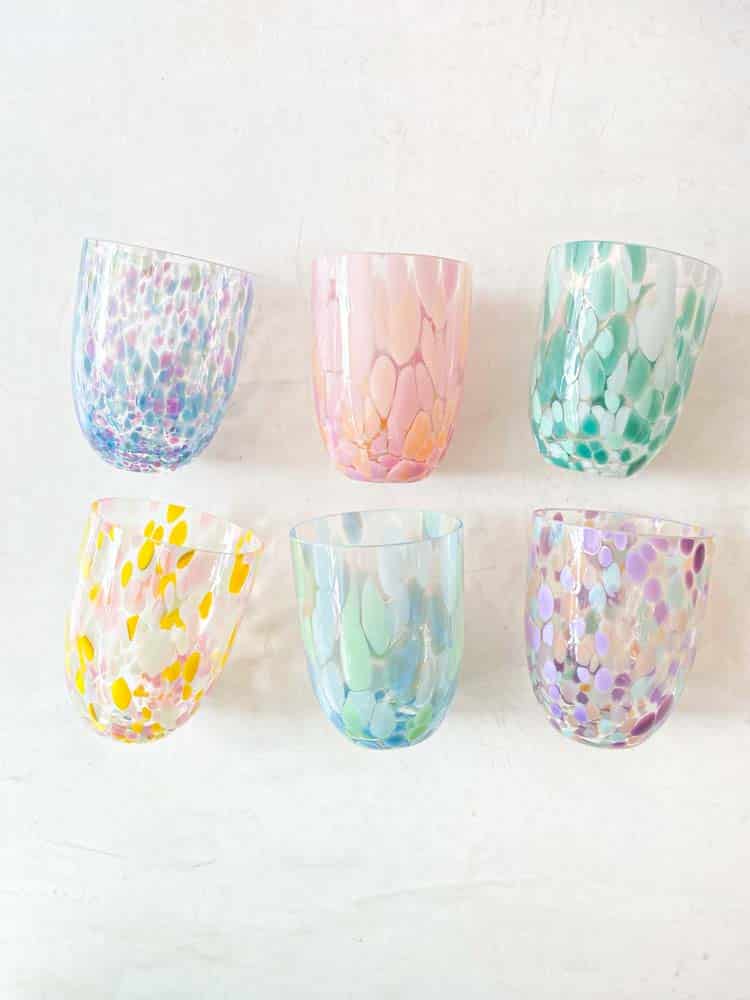 anna von lipa, anna von lipa splash glass, anna von lipa glass, anna von lipa trinkglas, wasserglas, confetti glass, glasmalerei, mundgeblasenes glas, marmorglas, borenverkleidung, gehäuse, innen, anna von lipa splash und confetti Glas, spritzwassergeschützt, spritzwasserfreier Sommer 2, lila regen, spritzwasserfreier Baukasten
