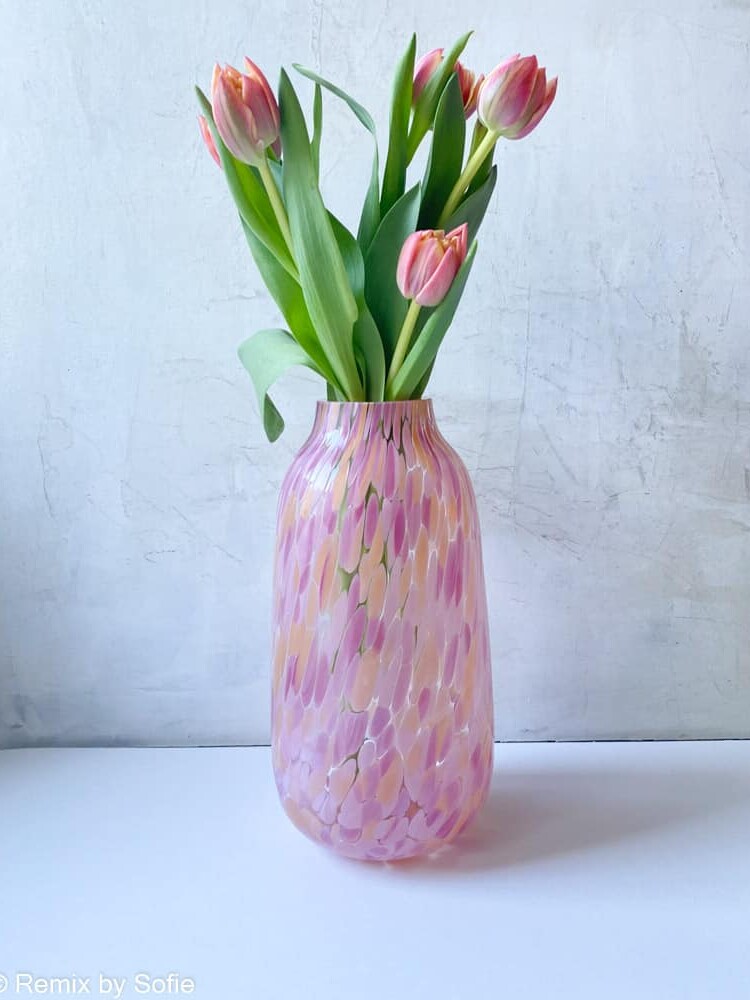 Konfetti Vase in Aprikosen aus mundgeblasenem Glas - anna von lipa
