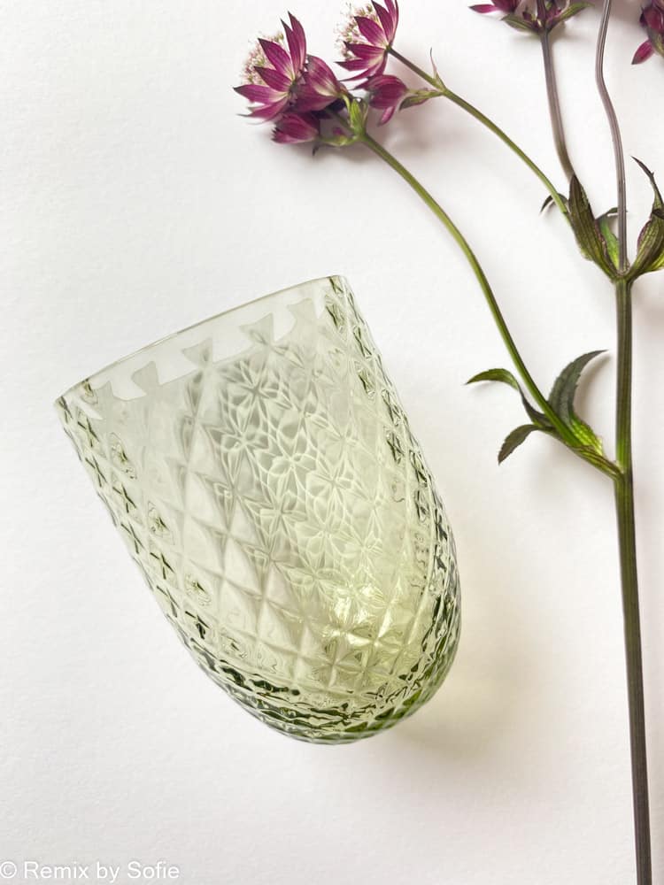 Anna von Lipa Glass - Harlekin Olive Green