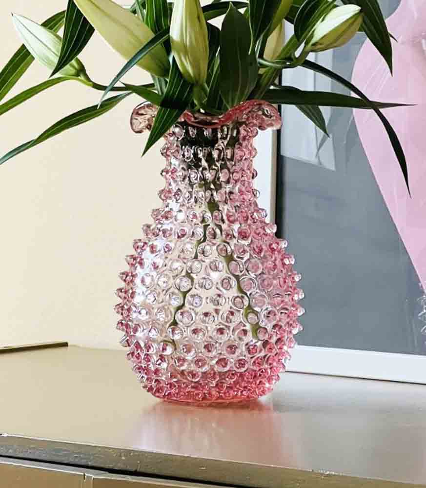 blonde Vase, laze Vase, anna von lipa, remix von Sophie, anna von lipa Glas, mundgeblasenes Glas, handgeblasenes Glas, Glas, Glasmalerei,