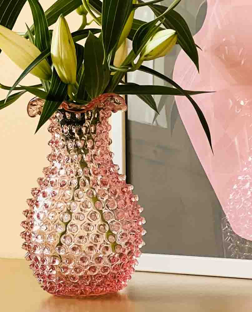 blonde Vase, laze Vase, anna von lipa, remix von Sophie, anna von lipa Glas, mundgeblasenes Glas, handgeblasenes Glas, Glas, Glasmalerei,