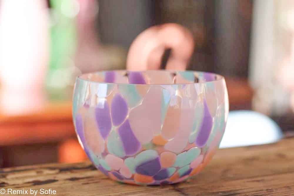 Flamingo-Schale, Pastello-Schale, Glas-Schale, Glas-Schale, kleine Schüssel, Tapas-Schale, Schüssel mit Opalflecken