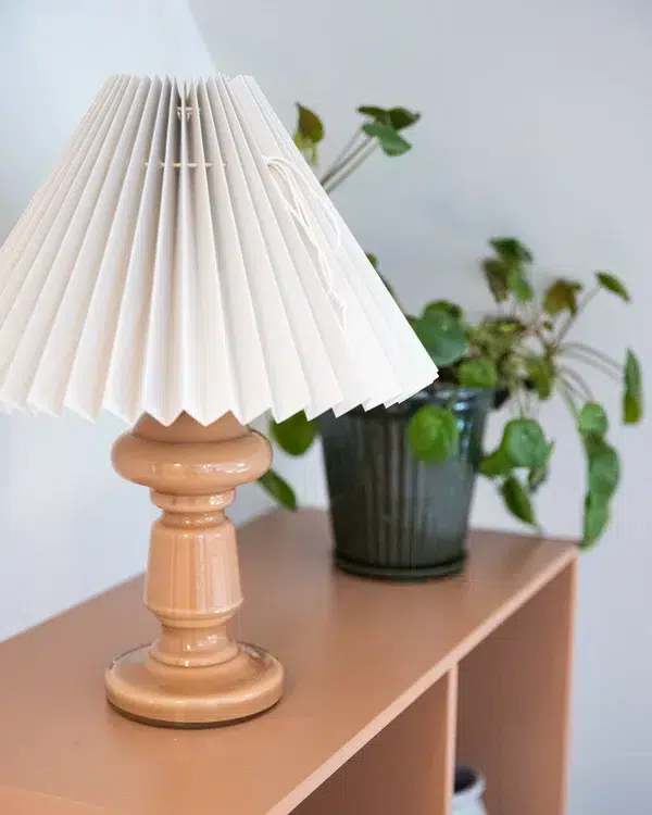 Tischlampe aus mundgeblasenem Glas Petro 1 rosa Rose Lampen - Cappuccino