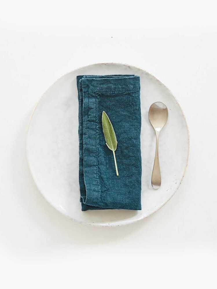 Wasserleinenserviette, königsblaue Serviette, rosa Blumen, leinengesprochene Tischdecken und Servietten, Leinen, Leinen, Bordeckel, Remix von Sofie, Leinentuch, Tischdecke in Leinen, Bio