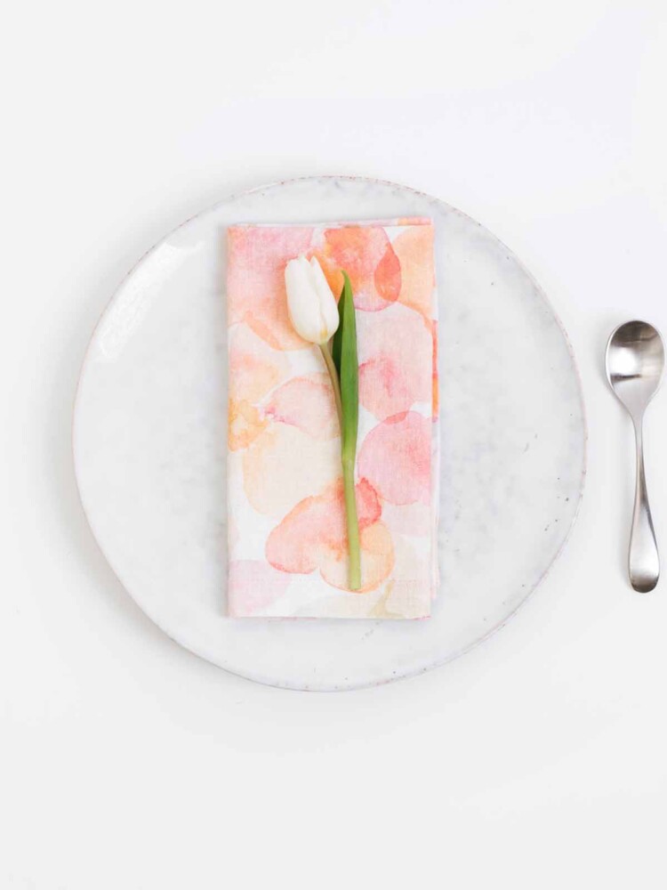 Serviette rosa Blumen, Leinen gesprochen Tischdecken und Servietten, Leinen, Leinen, Geschirr, Remix von Sophie, Leinentuch, Leinen Tischdecke, Bio.