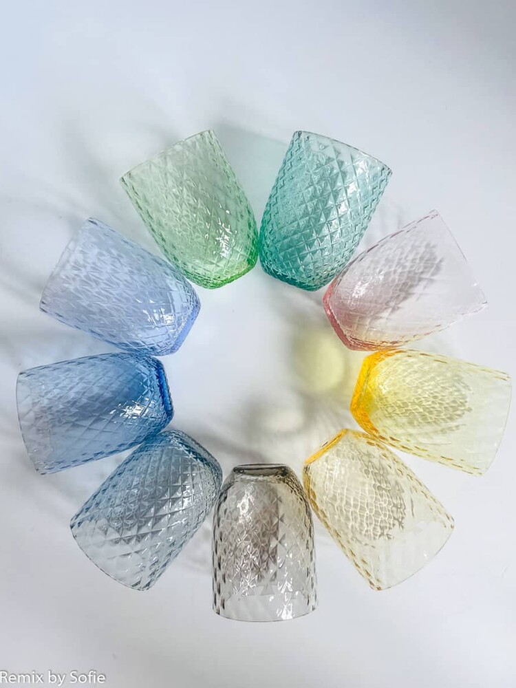 Anna von Lipa Mix & Match, Swan Glass, Wawe Glass, Harlequin Glass, Tumbler, Wasserglas, Trinkglas, Trinkglas.