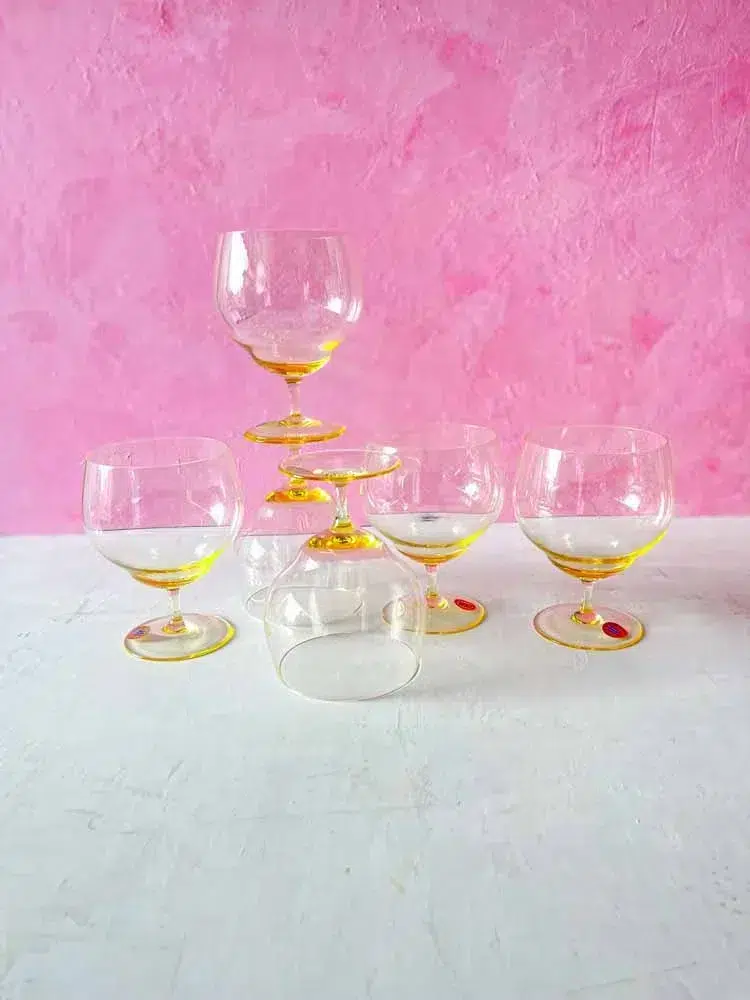 Cognac Glas in gelb