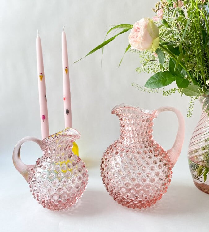 Dose aus Stachelschweinglas 1 Liter - rosa - Bild 2