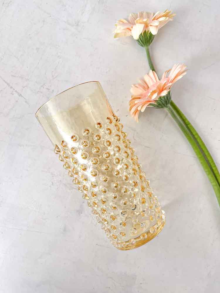Anna von Lipa, Anna von Lipa Porkupinglas Longdrink Glas in hellem Bernstein