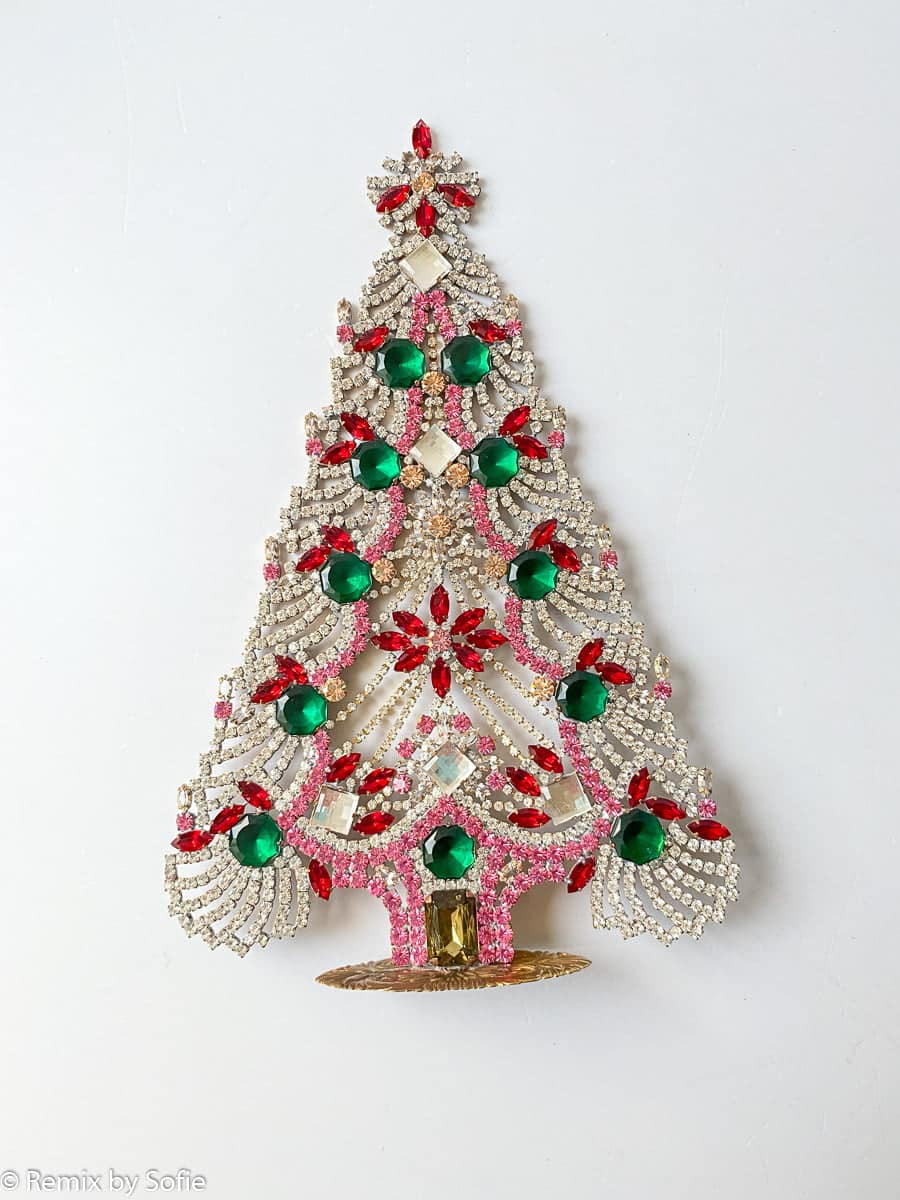 Weihnachtsbaum im Strass, Strass Weihnachtsbaum, Vintage Weihnachtsbaum, Tschechische Weihnachtsbäume, Tschechische Weihnachtsbaum, Weihnachtsschmuck.