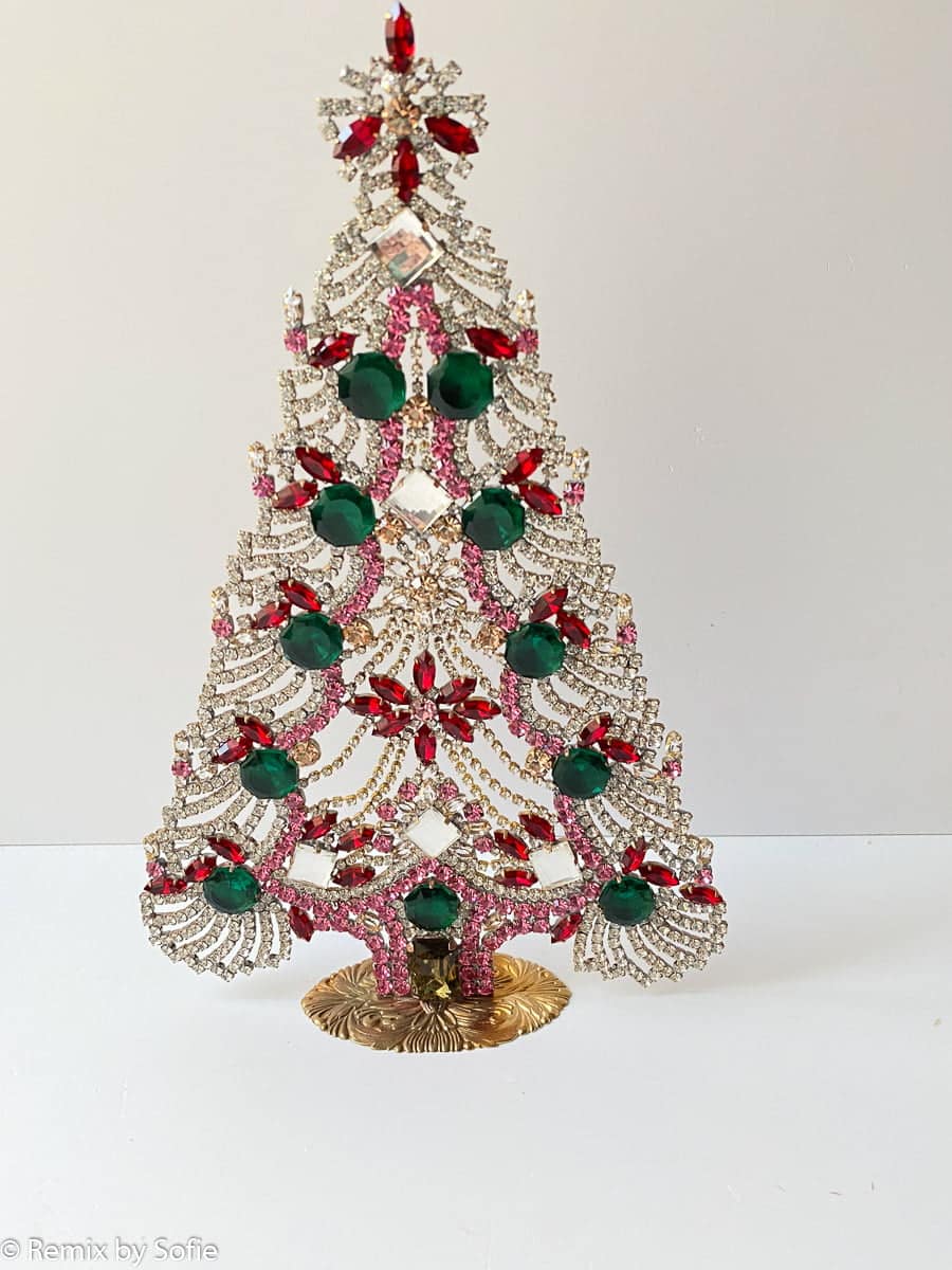 Weihnachtsbaum im Strass, Strass Weihnachtsbaum, Vintage Weihnachtsbaum, Tschechische Weihnachtsbäume, Tschechische Weihnachtsbaum, Weihnachtsschmuck.
