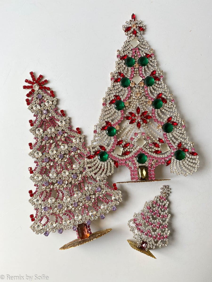 Weihnachtsbaum im Strass, Strass Weihnachtsbaum, Vintage Weihnachtsbaum, Tschechische Weihnachtsbäume, Tschechische Weihnachtsbaum, Weihnachtsschmuck.