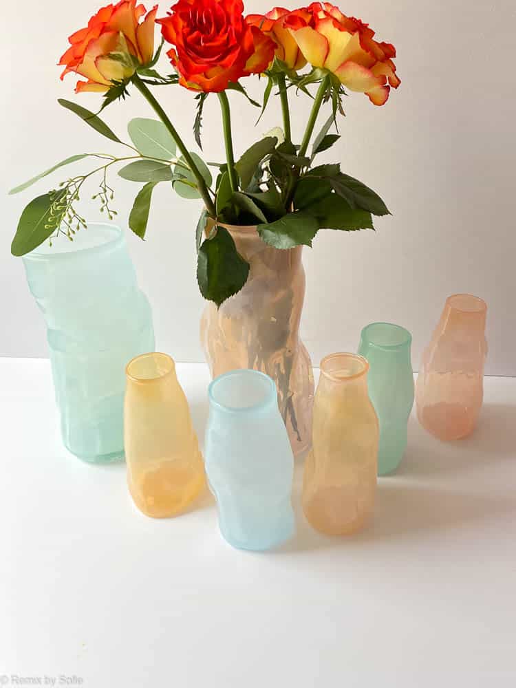 Marie Retpen Vase, Vasen, Blumenvase, mundgeblasenes Glas, mundgeblasene Blumenvase, Lockenvase, Vase in organischer Form,