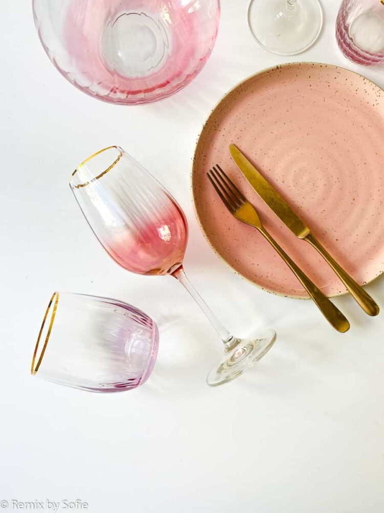 Weingläser, kate Weingläser, exklusive Weingläser mit Goldbesatz