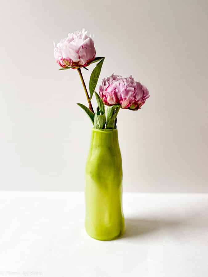 marie retpen Vase, Vasen, Blumenvase, mundgeblasenes Glas, blumenmundgeblasene Vase, curlvase, Vase in organischer Form, gelockte Vase, Remix von Sofie