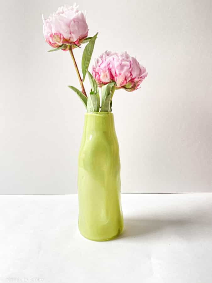 marie retpen Vase, Vasen, Blumenvase, mundgeblasenes Glas, blumenmundgeblasene Vase, curlvase, Vase in organischer Form, gelockte Vase, Remix von Sofie