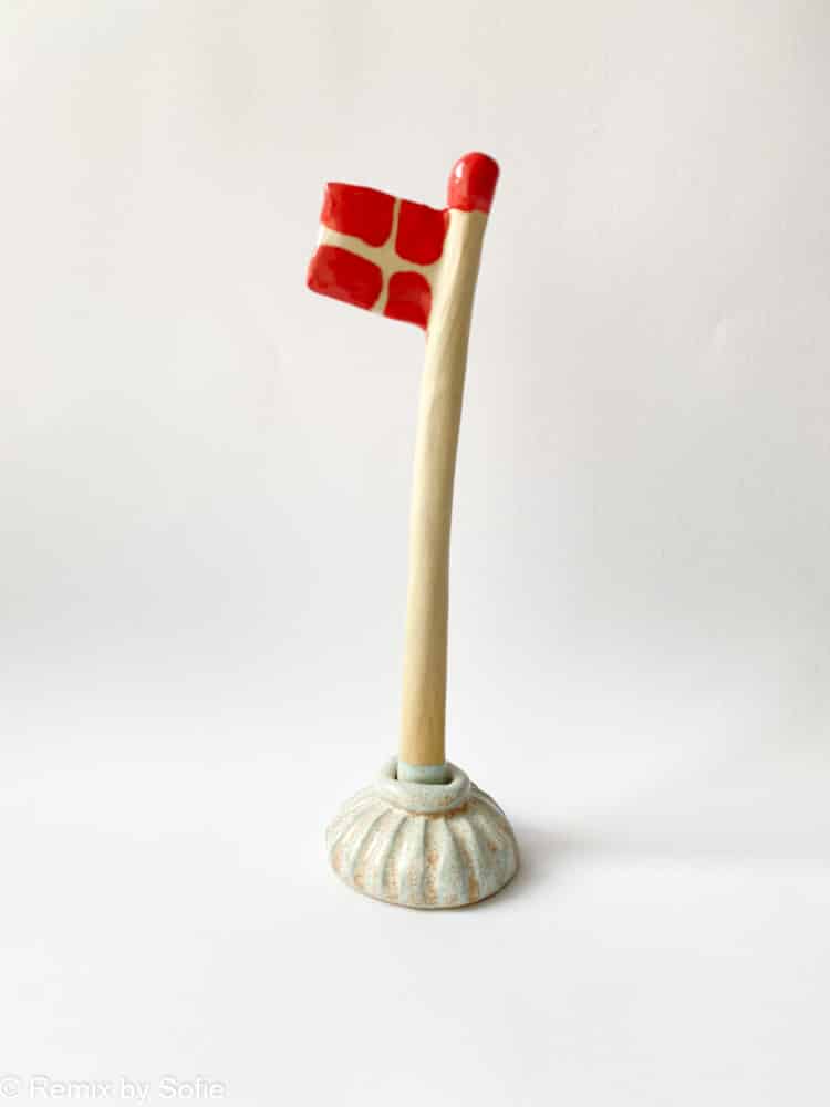 Keramikflagge, Flagge aus Ton, Geburtstagsflagge, Flagge mia lindbirk, Remix von sofie