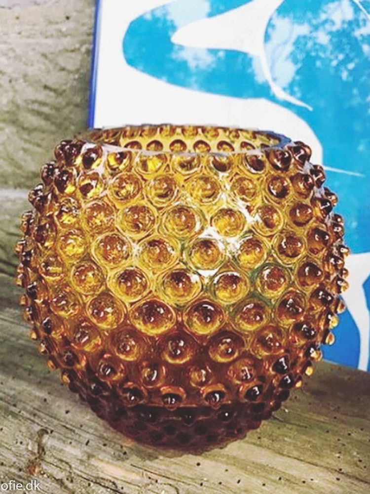 Igelvase 18 cm im dunklen Bernstein