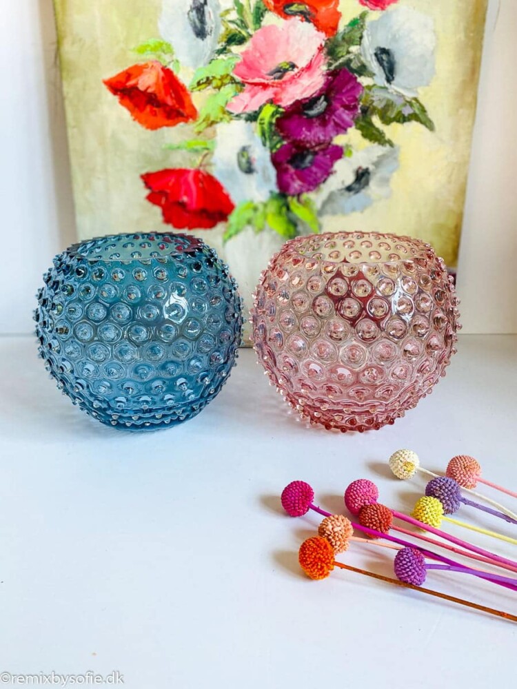 Igelvase 18 cm in blauem Rauch