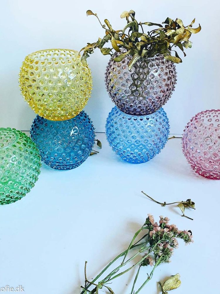 Vase aus Igelglas 18 cm - rosa - Bild 6