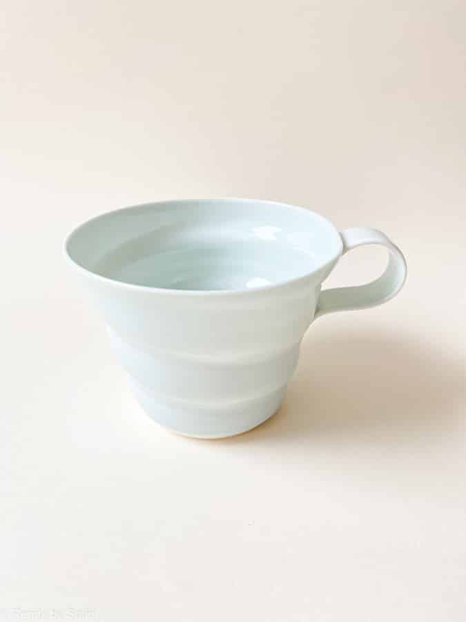 rikke maglesen Keramik Türkis, Porzellantasse, Kaffeetasse, Tasse, pastellfarbene Tasse, Kaffeetasse, Teetasse.