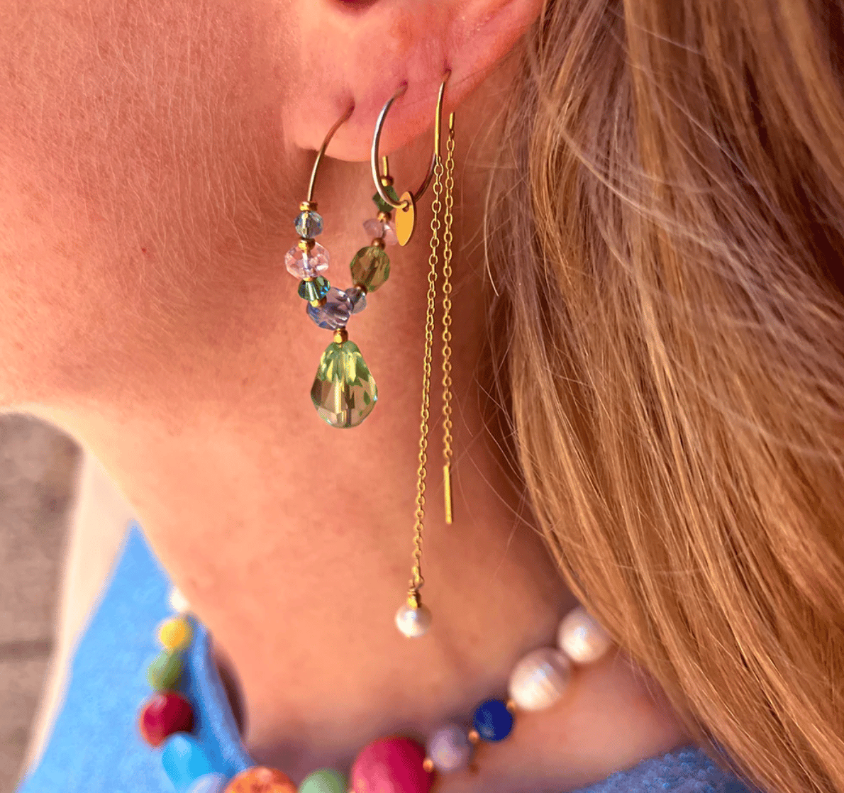 Remix von Sofie, Thiim, Ohrringe, Ohrringe, Schmuck, Ohrringe mit Glaskristallen