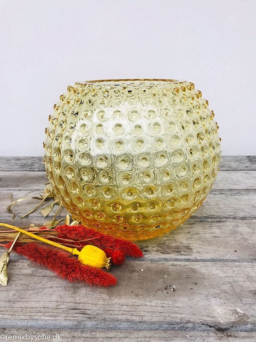 Vase aus Igelglas 24 cm in Zitrone anna von lipa